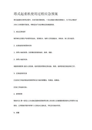 塔式起重机使用过程应急预案.docx