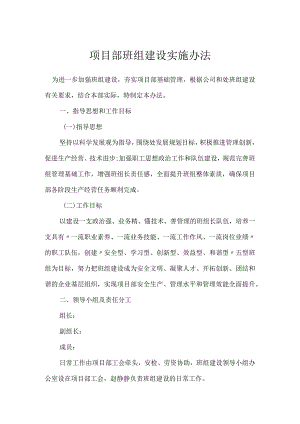 项目部班组建设实施办法模板范本.docx
