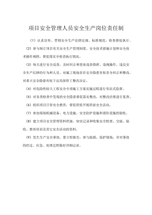 项目安全管理人员安全生产岗位责任制模板范本.docx