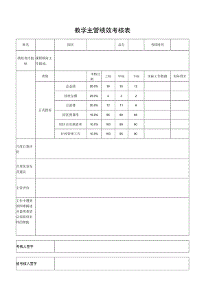 教学主管绩效考核表.docx