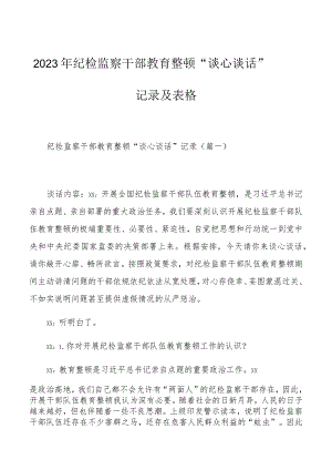 2023年纪检监察干部教育整顿“谈心谈话”记录及表格.docx