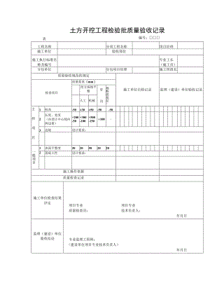 土方开挖工程检验批质量验收记录.docx