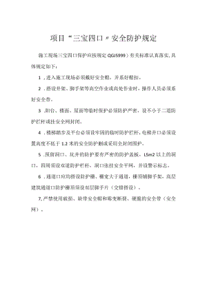 项目“三宝四口”安全防护规定模板范本.docx