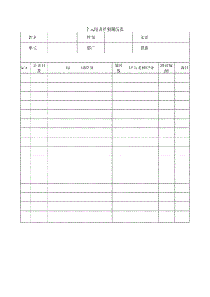 个人培训档案履历表.docx