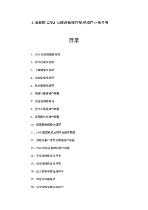 CNG母站设备操作规程和作业指导书.docx