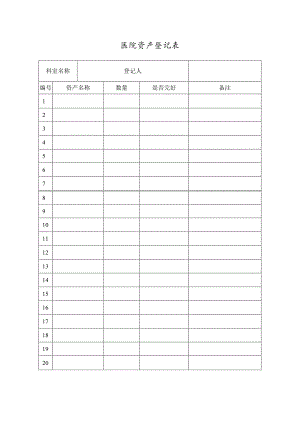 医院科室资产登记表.docx