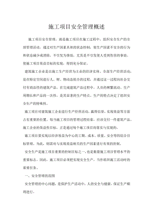 施工项目安全管理概述模板范本.docx