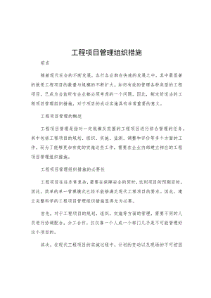 工程项目管理组织措施.docx