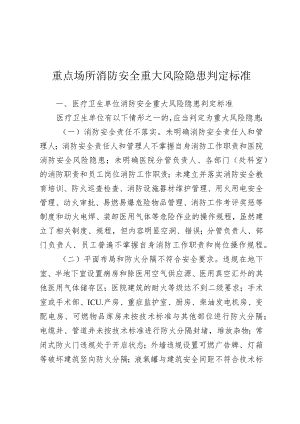 医院重点场所消防安全重大风险隐患判定标准.docx