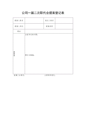 公司一届二次职代会提案登记表.docx
