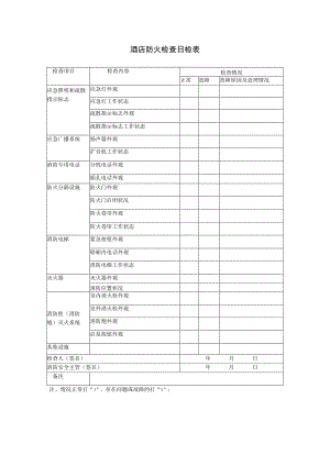 酒店防火检查日检表.docx