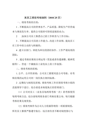 某员工绩效考核细则（DOC25页）.docx