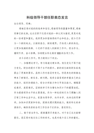 科级领导干部任职表态发言.docx