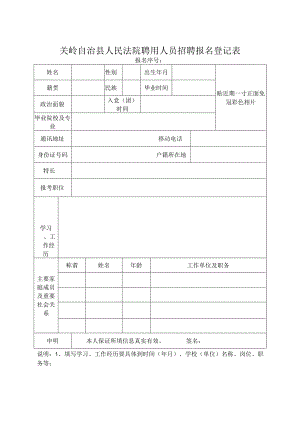 湖南省人民检察院聘用制书记员招聘报名登记表.docx