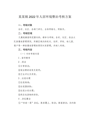 某某镇2022 年人居环境整治考核方案.docx