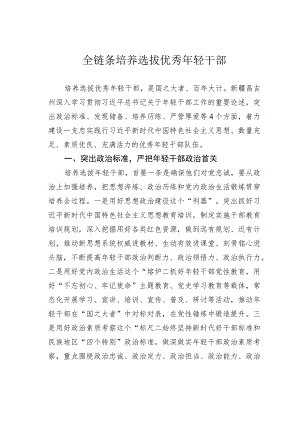 全链条培养选拔优秀年轻干部.docx