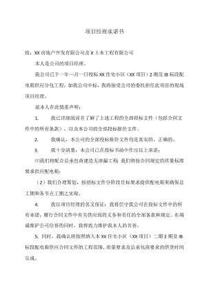 项目经理承诺书12（2023年）.docx