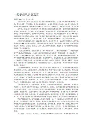 一把手任职表态发言.docx