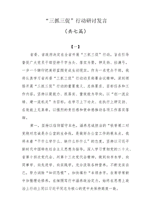 “三抓三促”行动研讨发言共七篇.docx