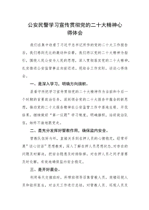 公安民警学习宣传贯彻党的二十大精神心得体会(精选三篇).docx