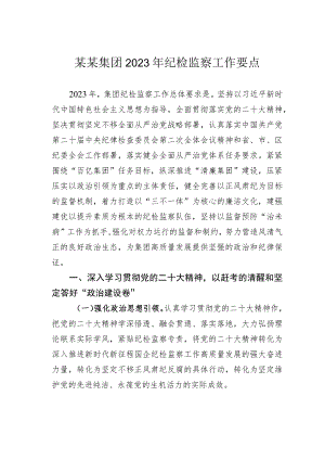 某某集团2023年纪检监察工作要点.docx