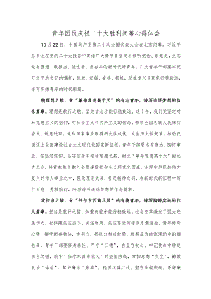 青年团员庆祝二十大胜利闭幕心得体会.docx