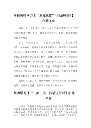 学校教师学习【“三抓三促”行动进行时】心得体会(精选三篇).docx