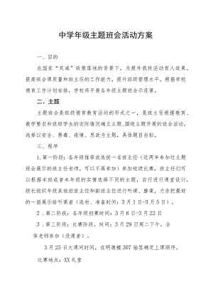 中学年级主题班会活动方案.docx