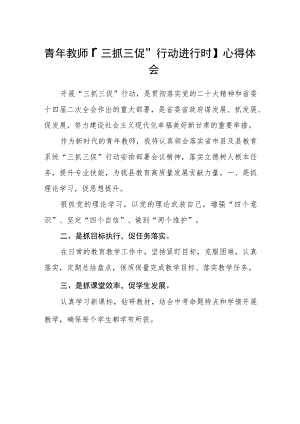 青年教师【“三抓三促”行动进行时】心得体会(精选三篇).docx