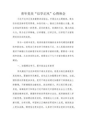 青年党员“以学正风”心得体会.docx
