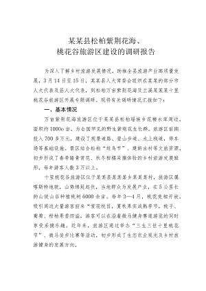 某某县松柏紫荆花海、桃花谷旅游区建设的调研报告.docx