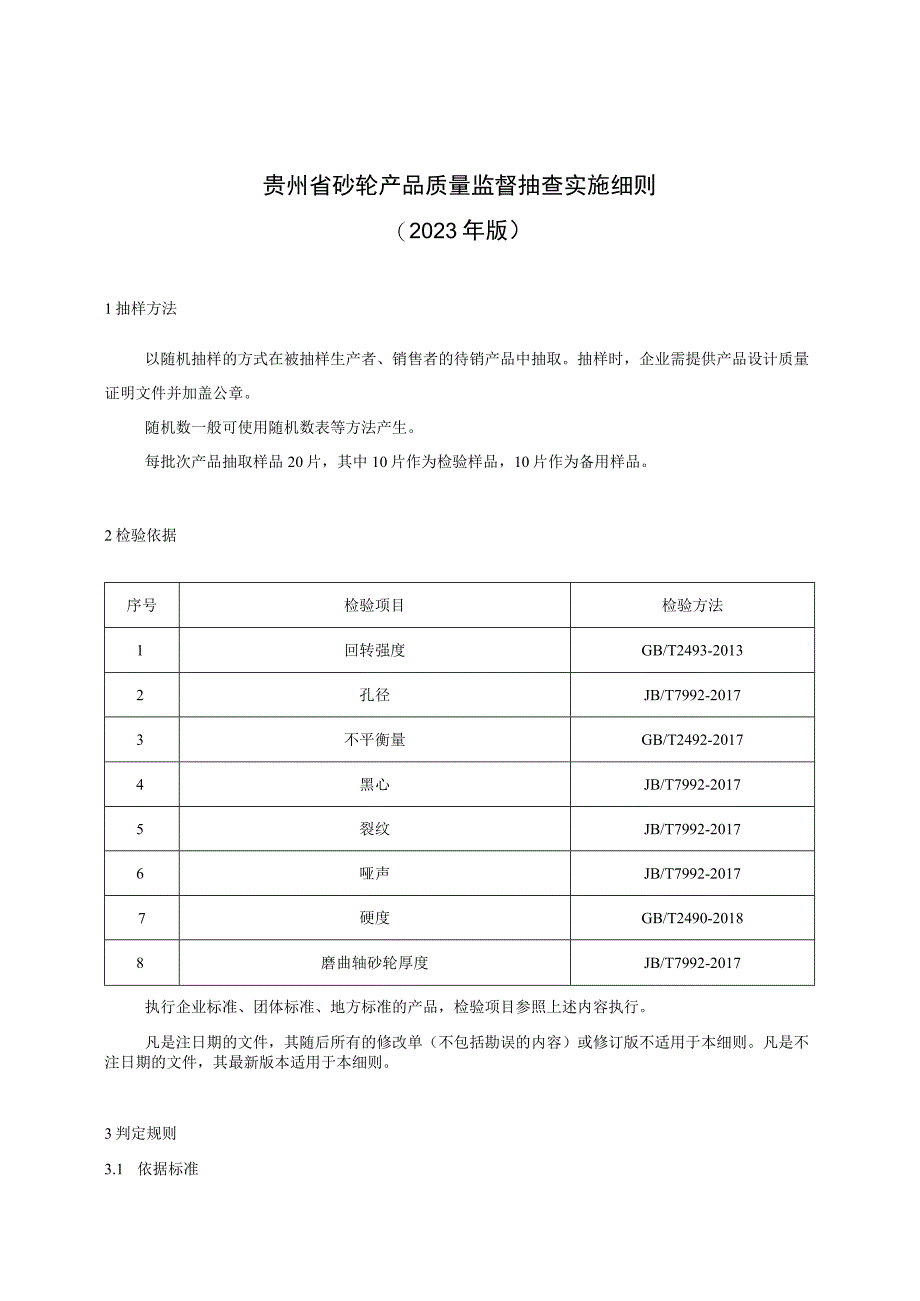 贵州省砂轮产品质量监督抽查实施细则(2023年版).docx_第1页