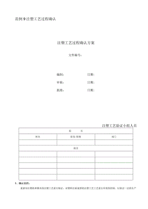 注塑工艺过程确认方案.docx
