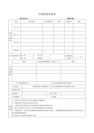 月度绩效考核表.docx