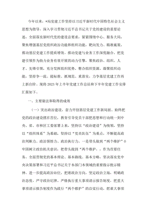 局2023年上半年党建工作总结和下半年党建工作安排.docx