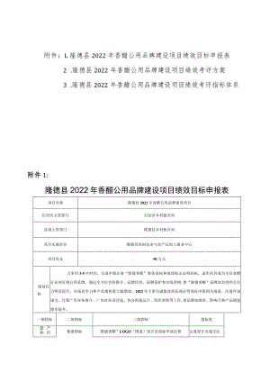 隆德县2022年香醋公用品牌建设项目绩效目标申报表.docx