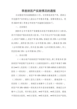 季度剖宫产实施情况的通报.docx