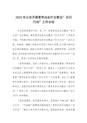 夏季治安打击整治“百日行动”情况汇报七篇.docx
