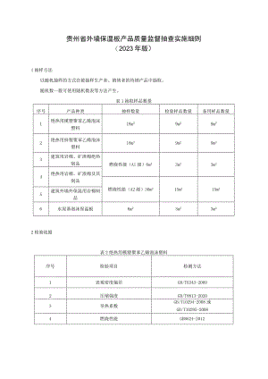 贵州省外墙保温板产品质量监督抽查实施细则（2023年版）.docx
