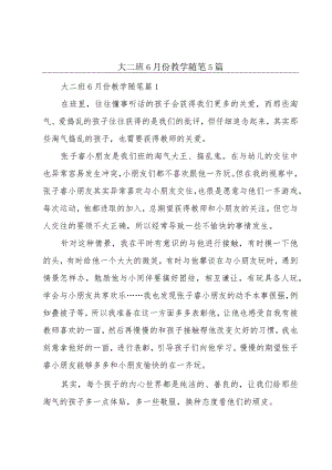 大二班6月份教学随笔5篇.docx