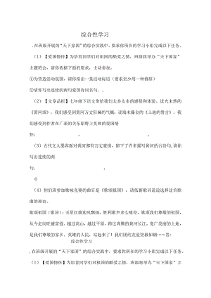 “天下家国”综合实践练习及复习资料.docx