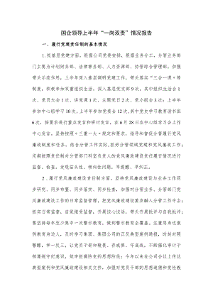 国企领导上半年“一岗双责”情况报告.docx