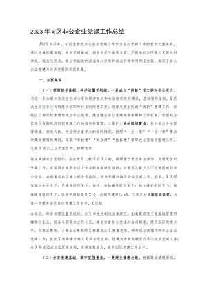 2023年X区非公企业党建工作总结.docx