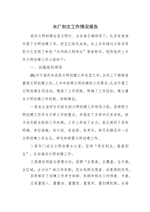 水厂创文工作情况报告.docx