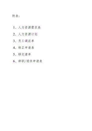 2023企业人力资源表格汇编（需求、计划、调派、转正申请、移交清单、辞职、退休申请表）.docx