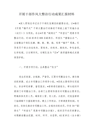 开展干部作风大整治行动成果汇报材料.docx