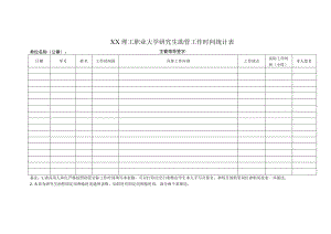 XX理工职业大学研究生助管工作时间统计表.docx