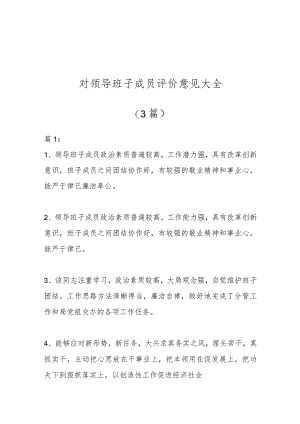 对领导班子成员评价意见（3篇）.docx