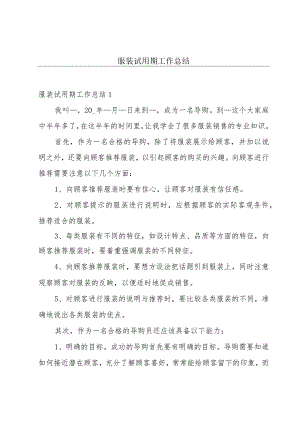 服装试用期工作总结.docx