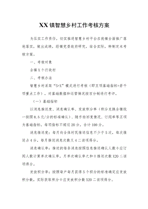 XX镇智慧乡村工作考核方案.docx